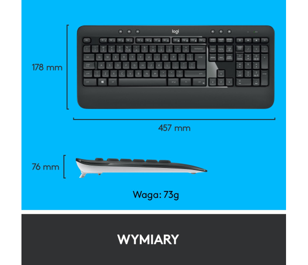 LOGITECH MK540 Zestaw bezprzewodowej klawiatury i myszy US 920-008685 - 411565 - zdjęcie 12